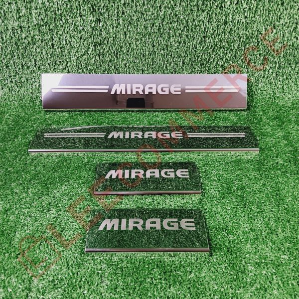 Mitsubishi Mirage 2012 สแตนเลส ชายบันได, สครับเพลท, กันรอย (LA)