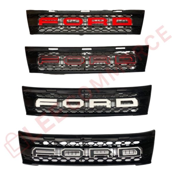 กระจังหน้า FORD Ranger 2012-2014 V2 ไฟส้ม โลโก้ดำล้วน (LA)